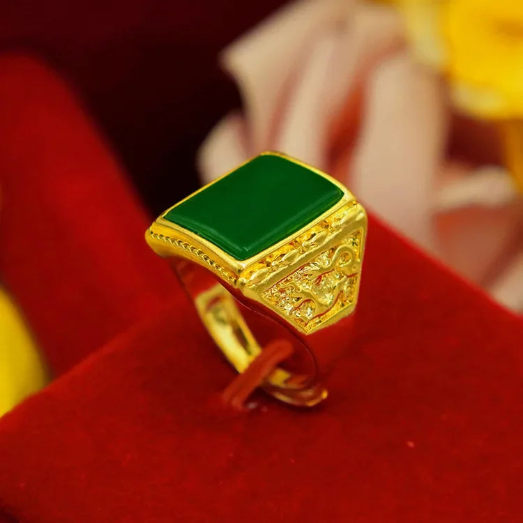 Sultan Luxury 9999 24K Real Gold Pure Gold Ring Men's - Sunymox Jewelry