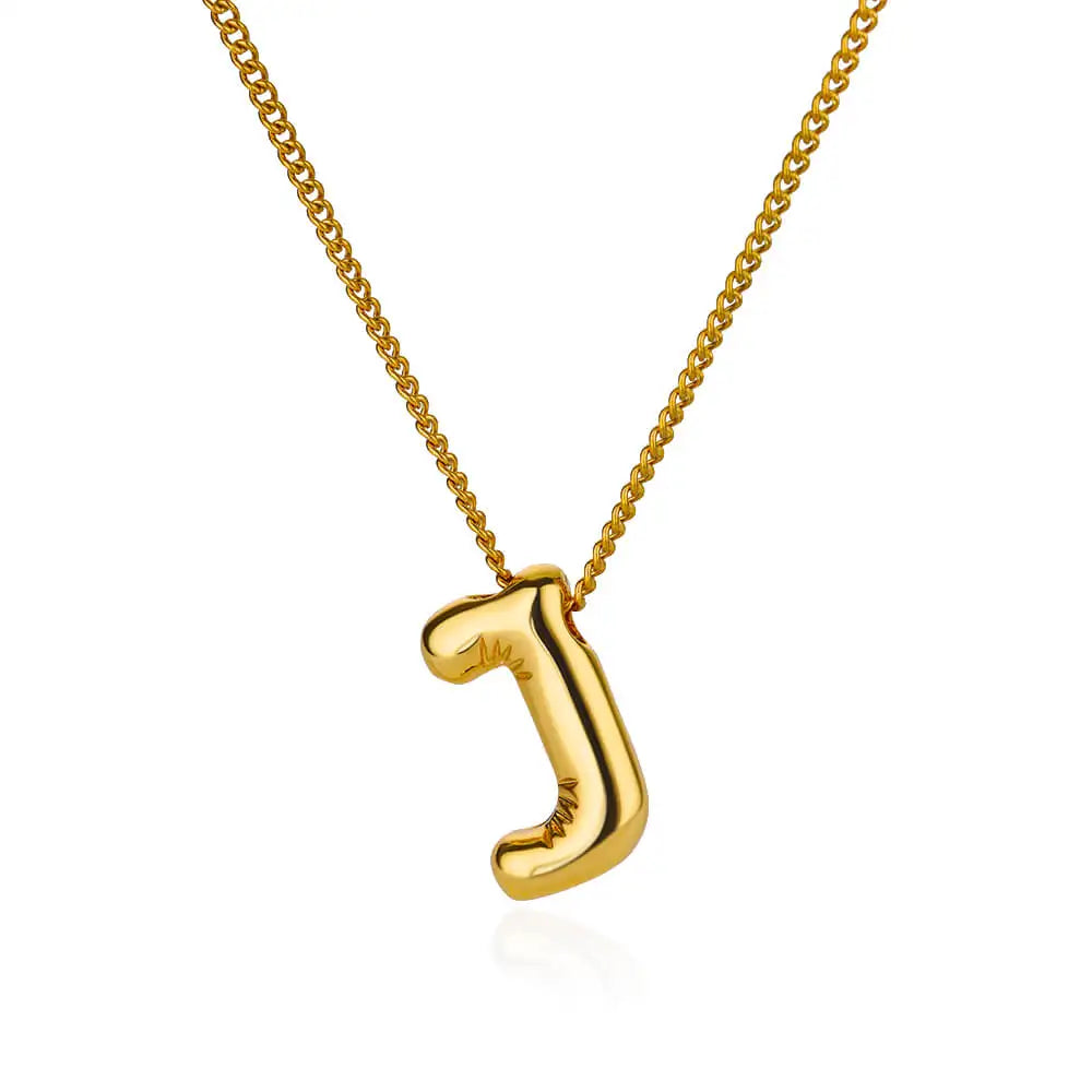 Marry Chunky Initial Letter Pendant Necklaces For Women Gold Color Stainless Steel A to Z Charm Waterproof Jewelry Anniversary Gift - Sunymox Jewelry