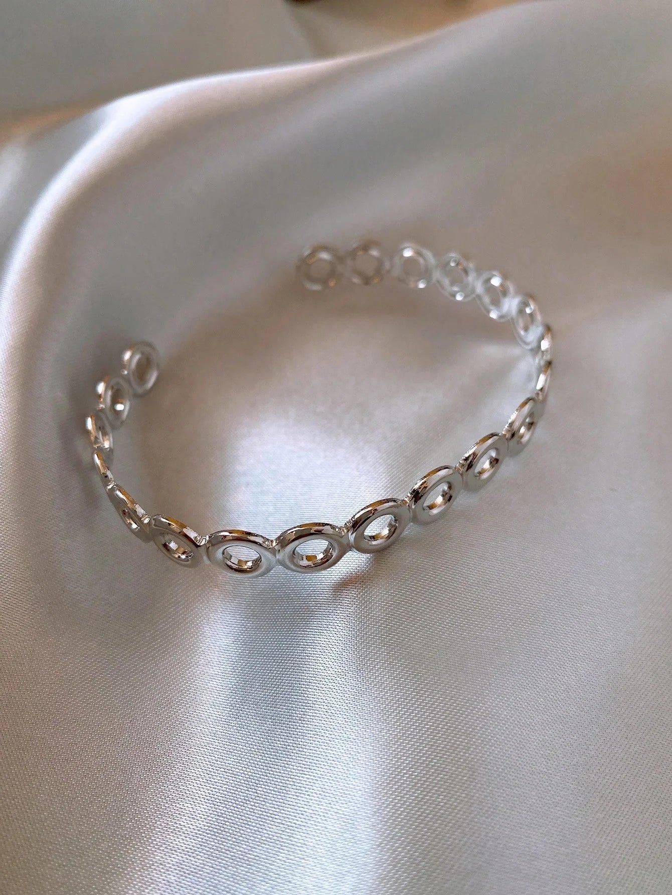 Plant-inspired open cuff bangle jewelry
