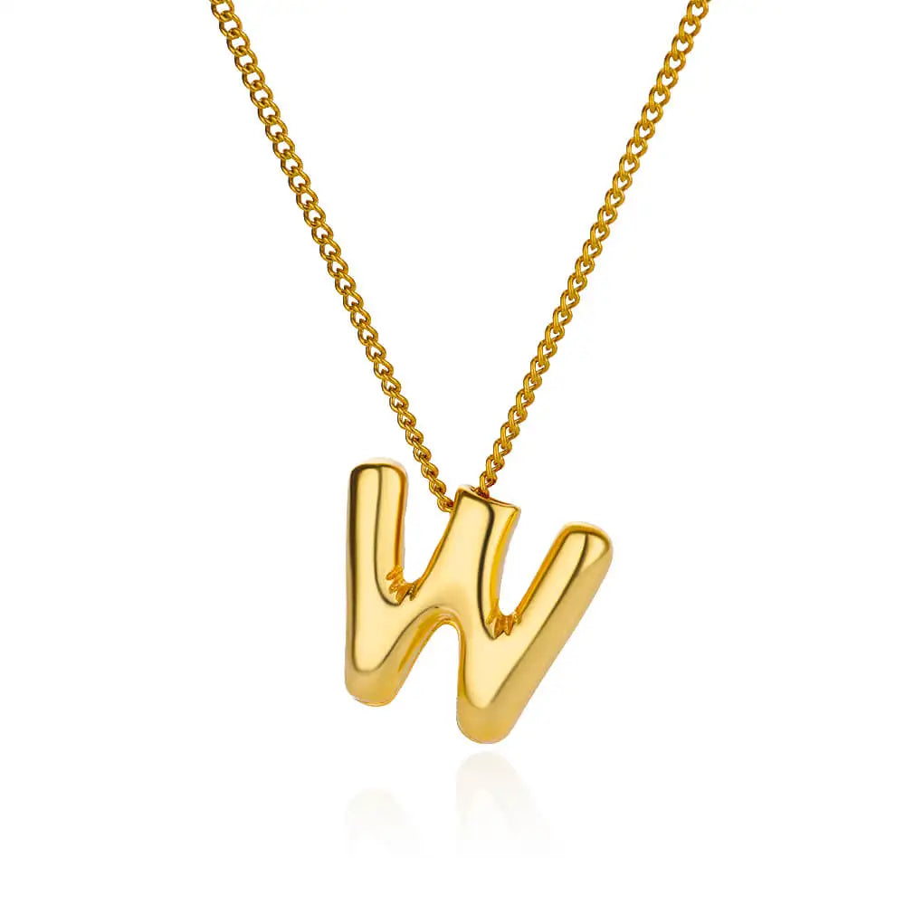 Marry Chunky Initial Letter Pendant Necklaces For Women Gold Color Stainless Steel A to Z Charm Waterproof Jewelry Anniversary Gift - Sunymox Jewelry
