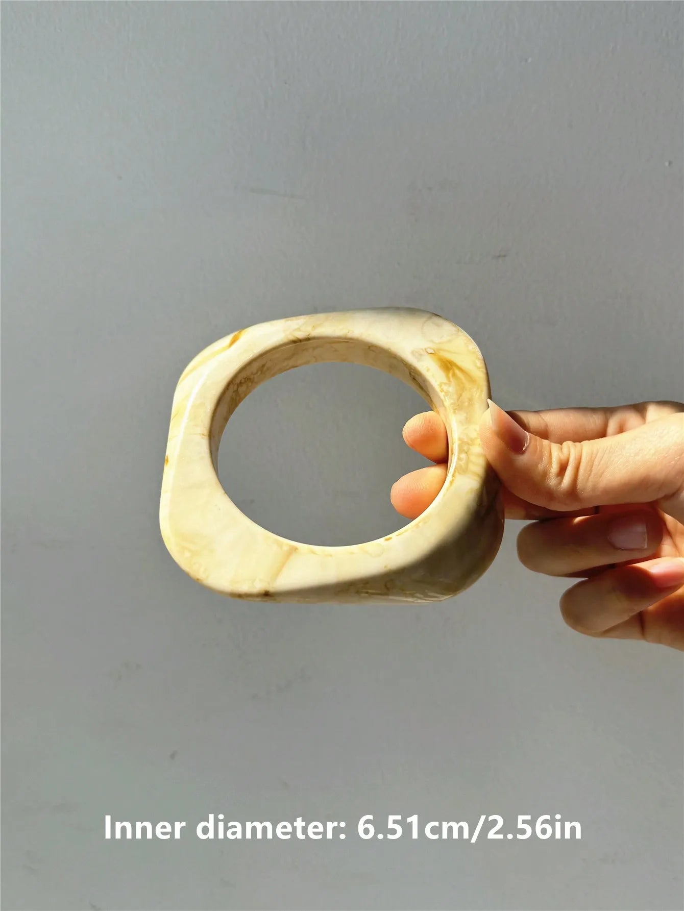 Rena Vintage Wide Geometric Large Resin Bracelet Brown - Sunymox Jewelry