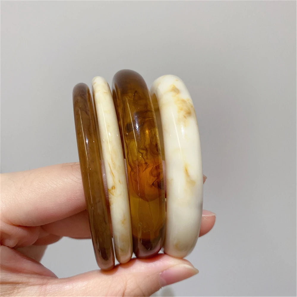 Mya Simple Irregular Marbling Acrylic Resin Vintage Bracelet - Sunymox Jewelry