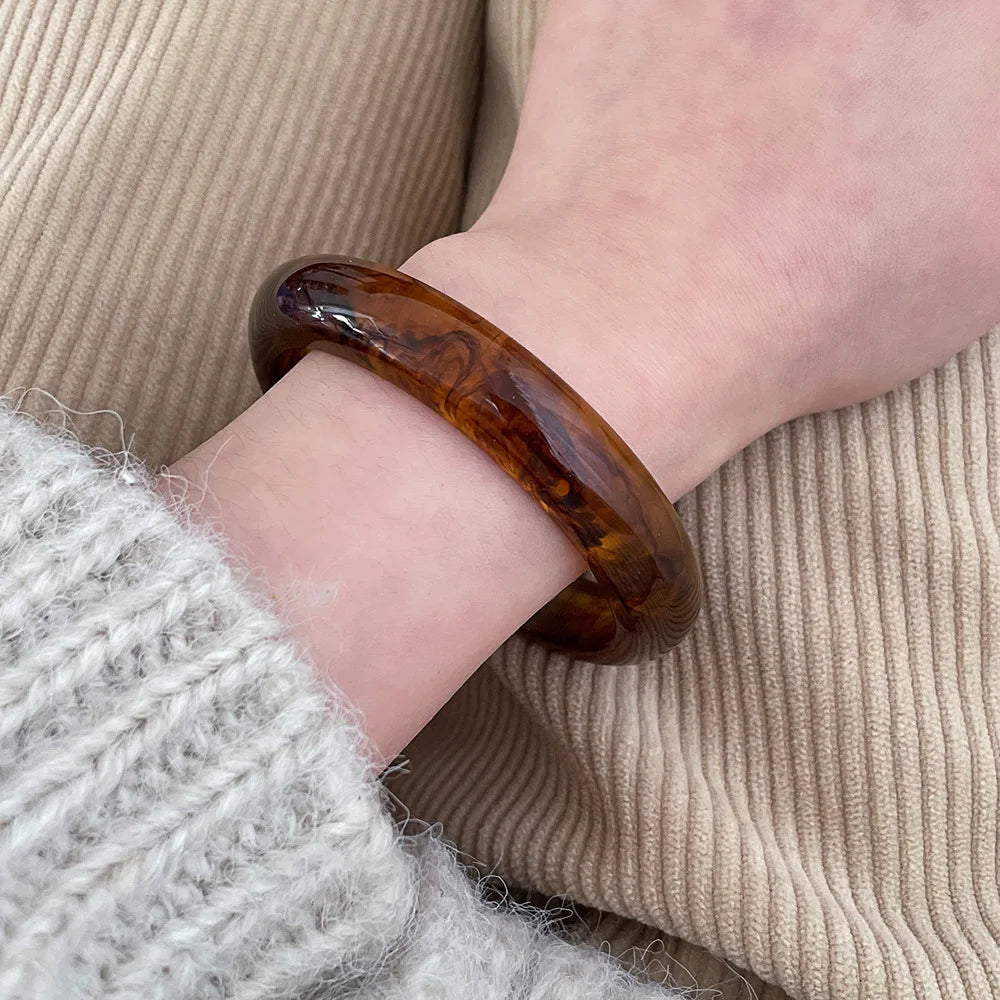 Mya Simple Irregular Marbling Acrylic Resin Vintage Bracelet - Sunymox Jewelry