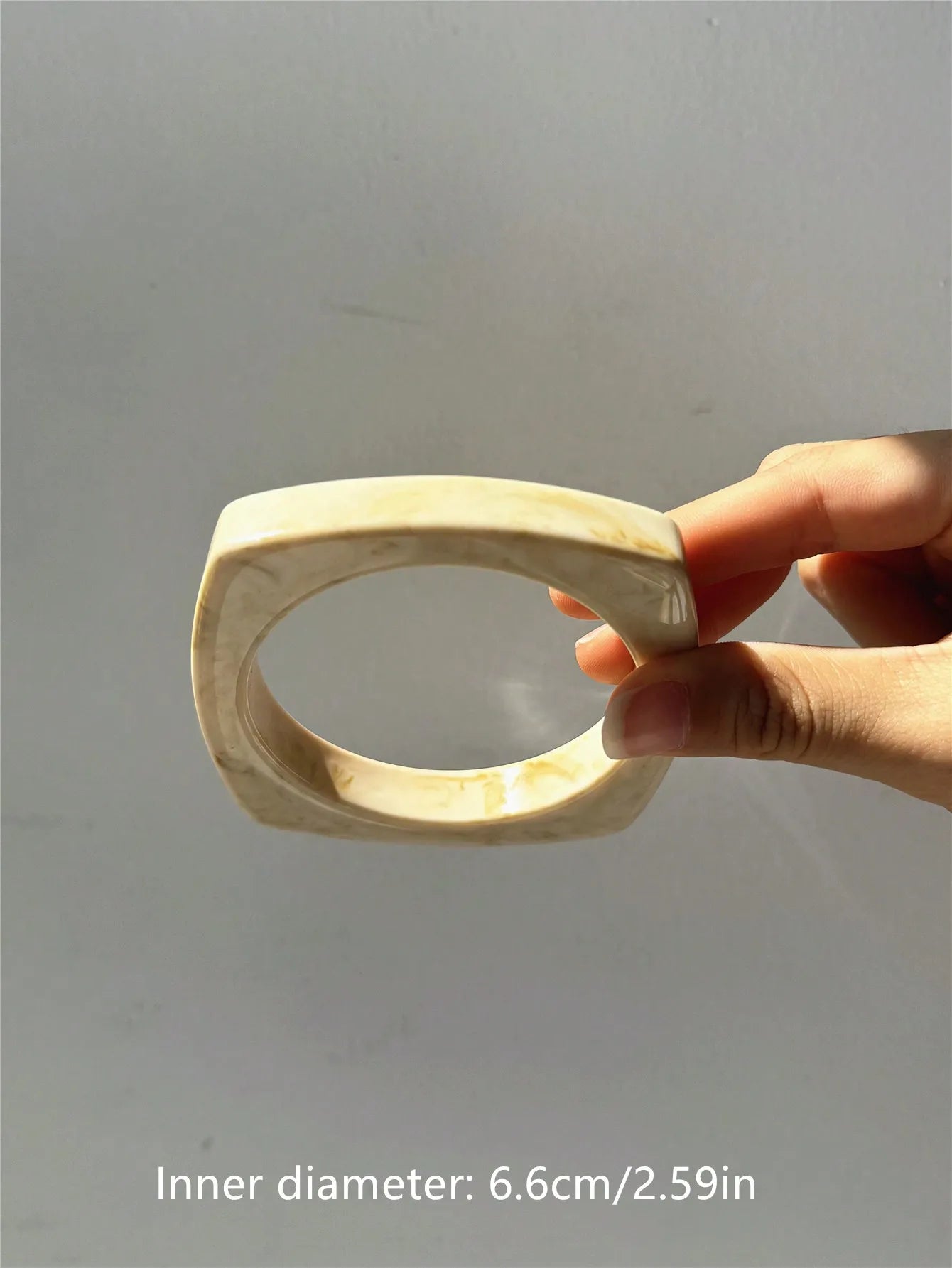 Rena Vintage Wide Geometric Large Resin Bracelet Brown - Sunymox Jewelry