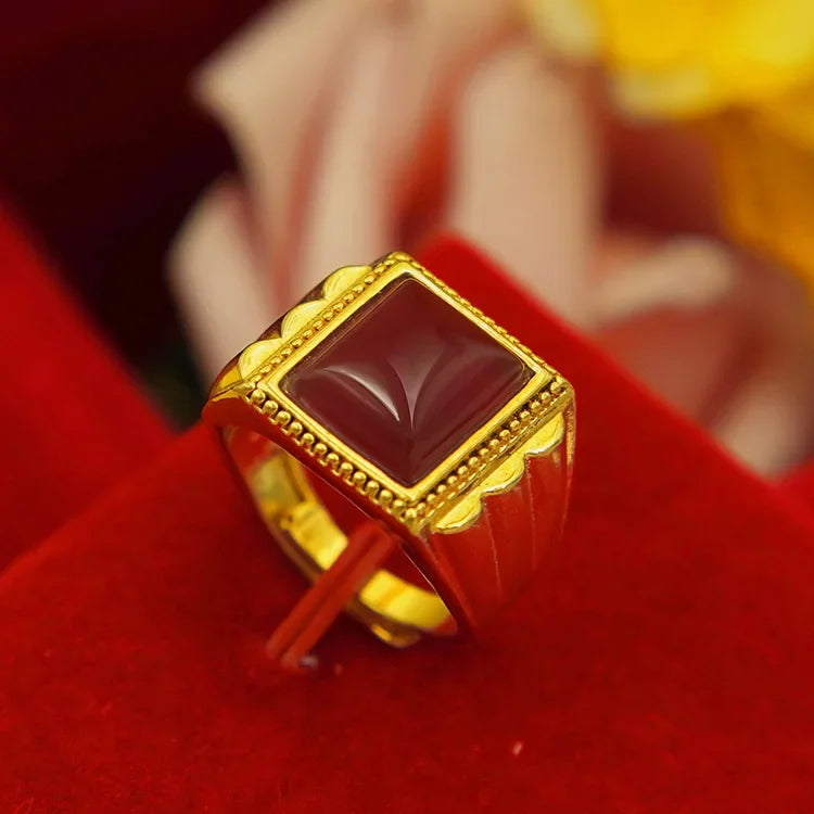 Sultan Luxury 9999 24K Real Gold Pure Gold Ring Men's - Sunymox Jewelry