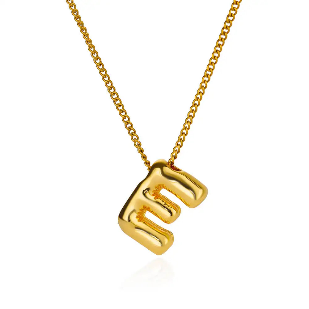 Marry Chunky Initial Letter Pendant Necklaces For Women Gold Color Stainless Steel A to Z Charm Waterproof Jewelry Anniversary Gift - Sunymox Jewelry