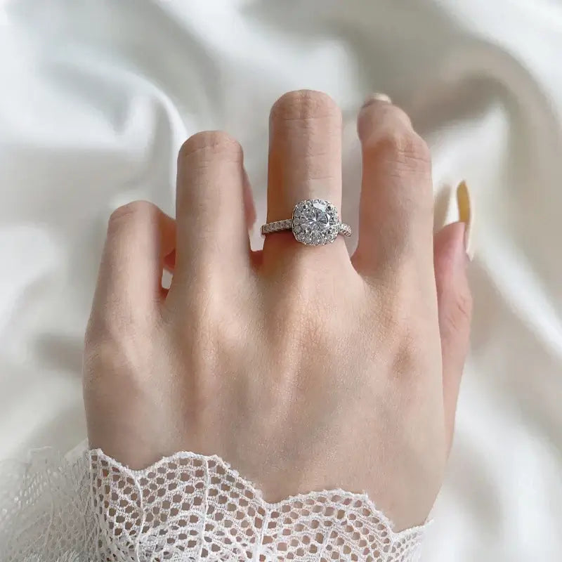 Samantha Real Moissanite 925 Sterling Silver Ring For Women - Sunymox Jewelry