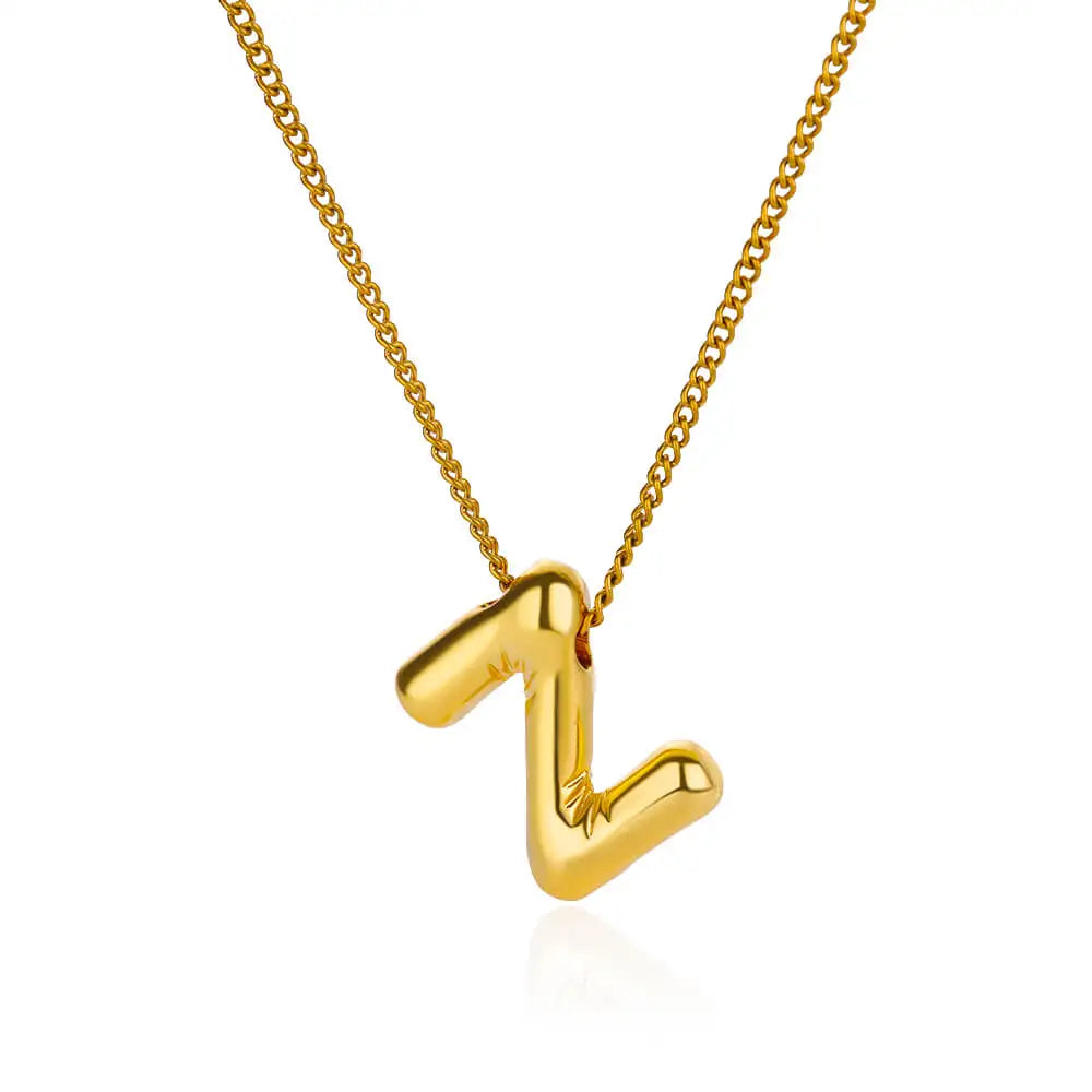 Marry Chunky Initial Letter Pendant Necklaces For Women Gold Color Stainless Steel A to Z Charm Waterproof Jewelry Anniversary Gift - Sunymox Jewelry
