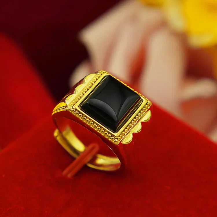 Sultan Luxury 9999 24K Real Gold Pure Gold Ring Men's - Sunymox Jewelry