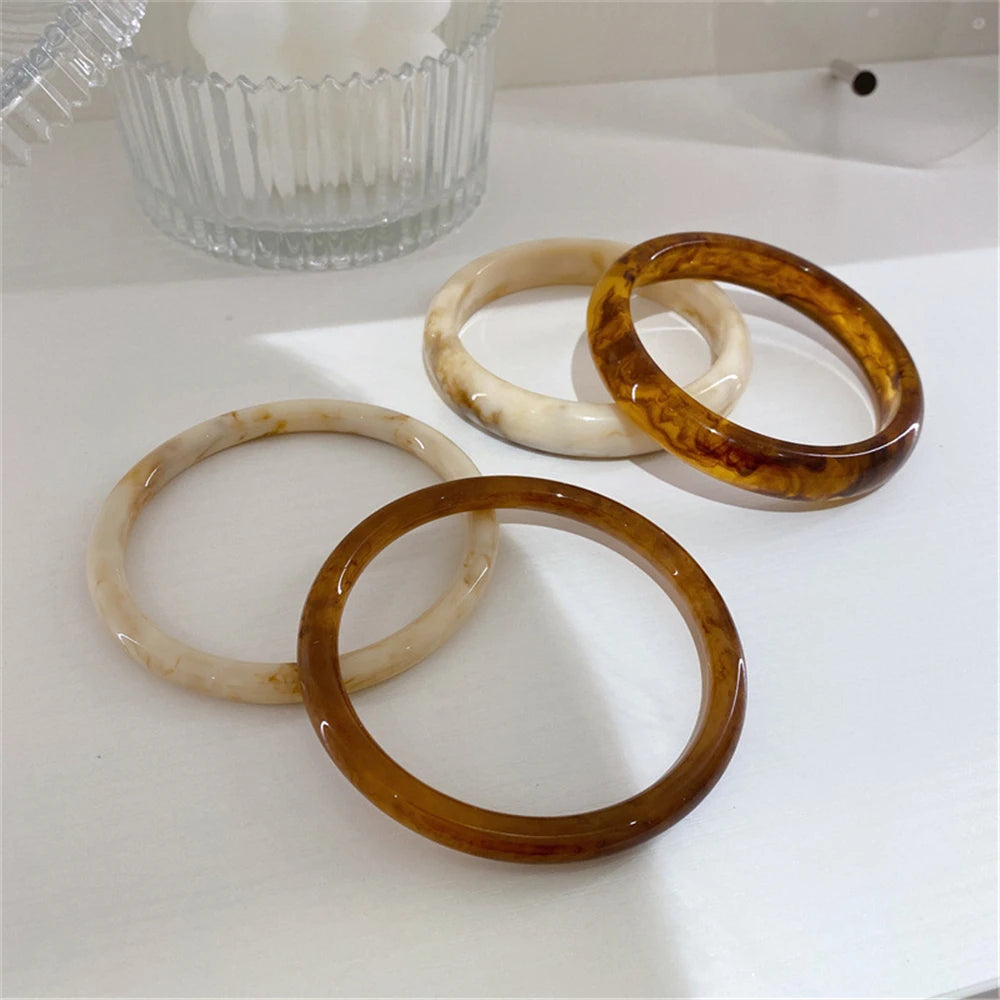 Mya Simple Irregular Marbling Acrylic Resin Vintage Bracelet - Sunymox Jewelry