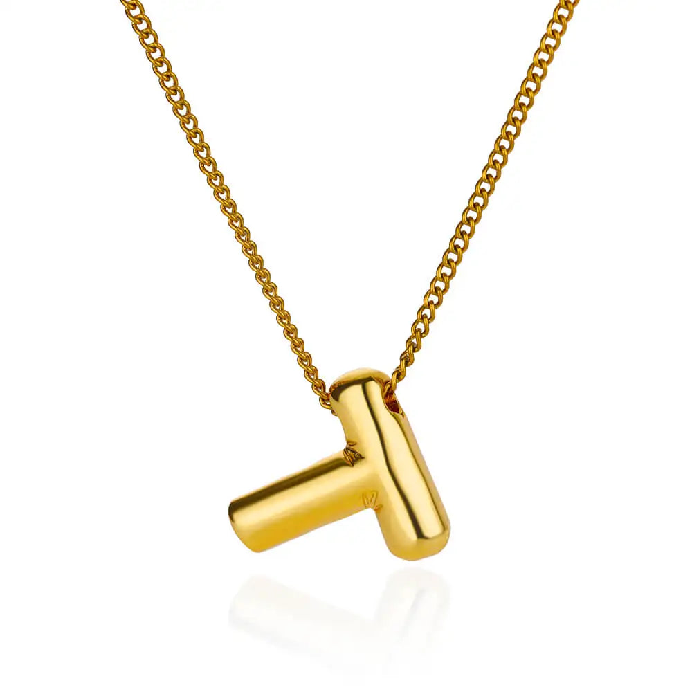 Marry Chunky Initial Letter Pendant Necklaces For Women Gold Color Stainless Steel A to Z Charm Waterproof Jewelry Anniversary Gift - Sunymox Jewelry