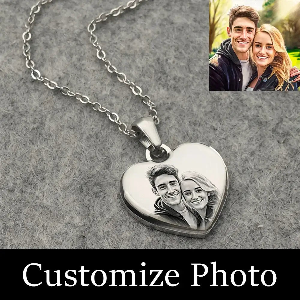 JACKY GIFT Picture Necklace Personalized for Women, Custom Photo Love Heart Projection Pendant, Customized Valentine's Day gift, gifts for mom - Sunymox Jewelry
