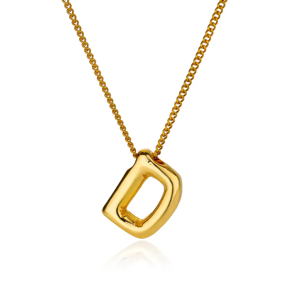 Marry Chunky Initial Letter Pendant Necklaces For Women Gold Color Stainless Steel A to Z Charm Waterproof Jewelry Anniversary Gift - Sunymox Jewelry
