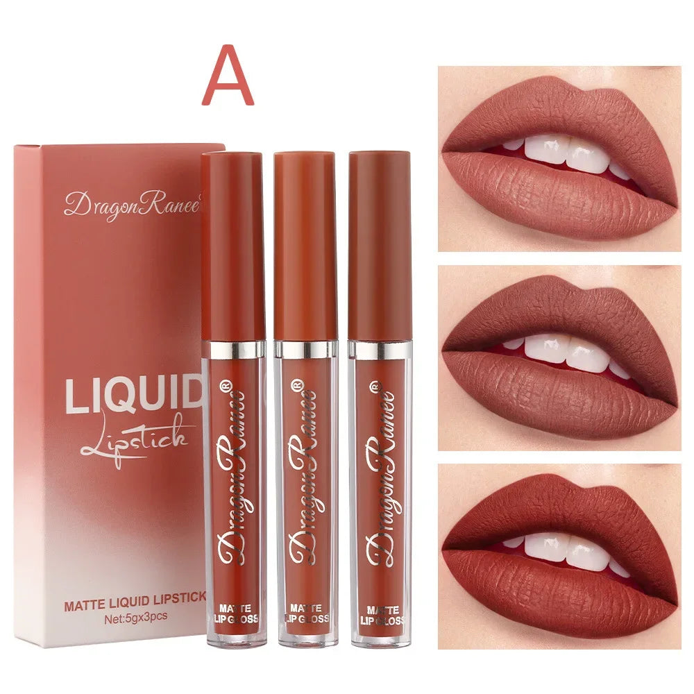3 PCS Liquid Lipsticks Set Long Lasting Make Up For Women - Sunymox Jewelry
