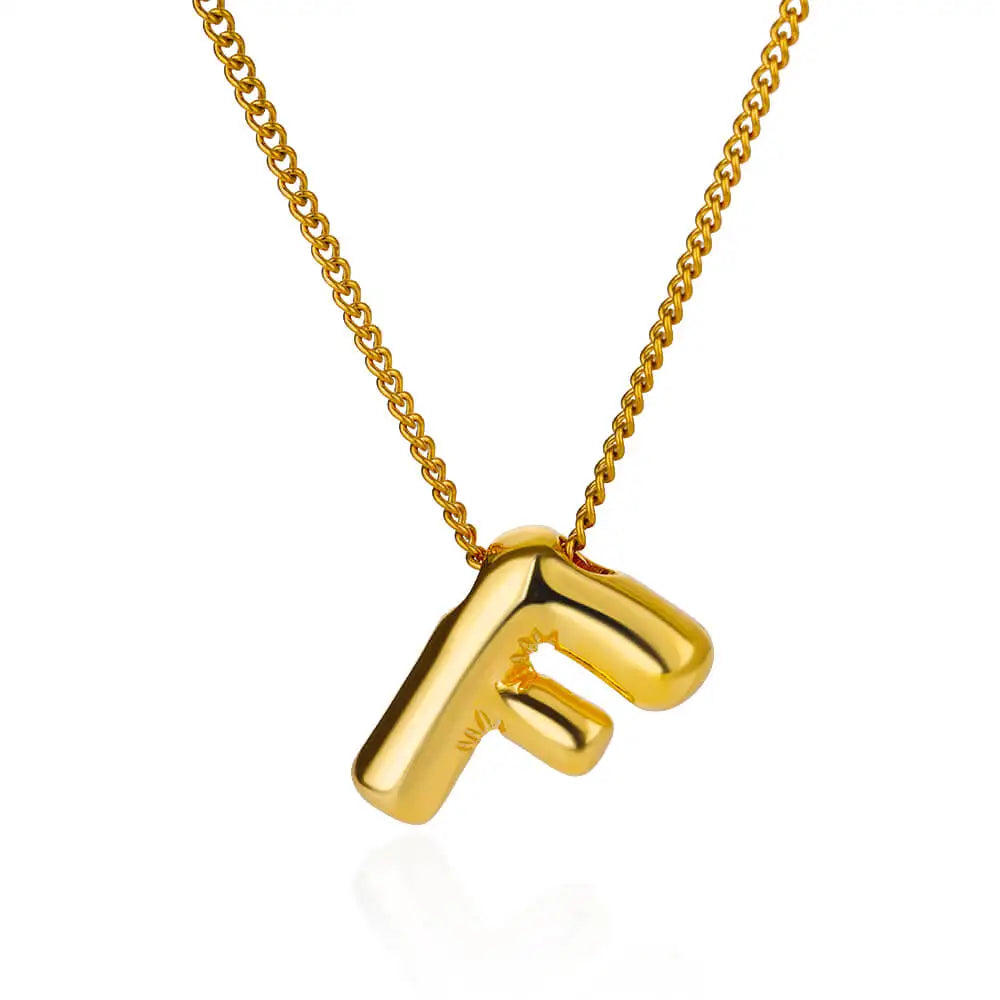 Marry Chunky Initial Letter Pendant Necklaces For Women Gold Color Stainless Steel A to Z Charm Waterproof Jewelry Anniversary Gift - Sunymox Jewelry