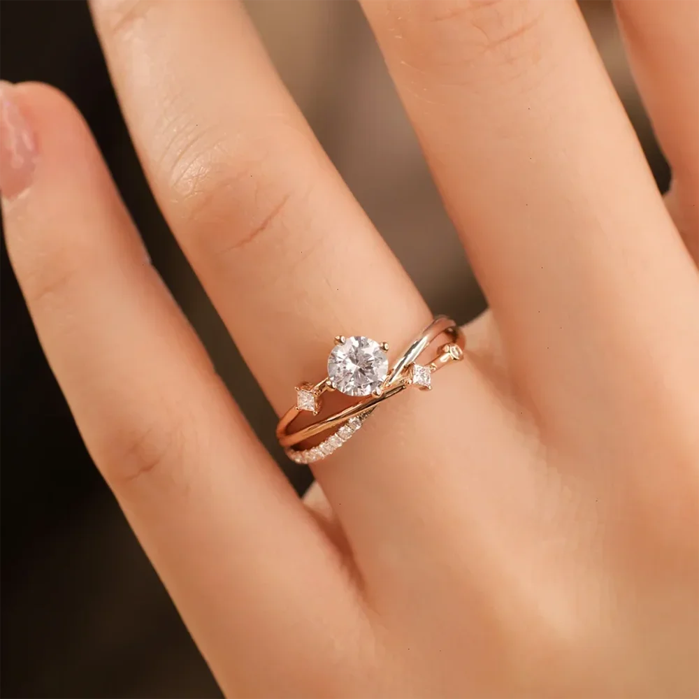 Maram 1Carat Real Moissanite Diamond Engagement rings - Sunymox Jewelry