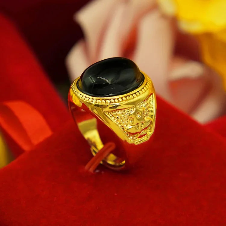 Sultan Luxury 9999 24K Real Gold Pure Gold Ring Men's - Sunymox Jewelry