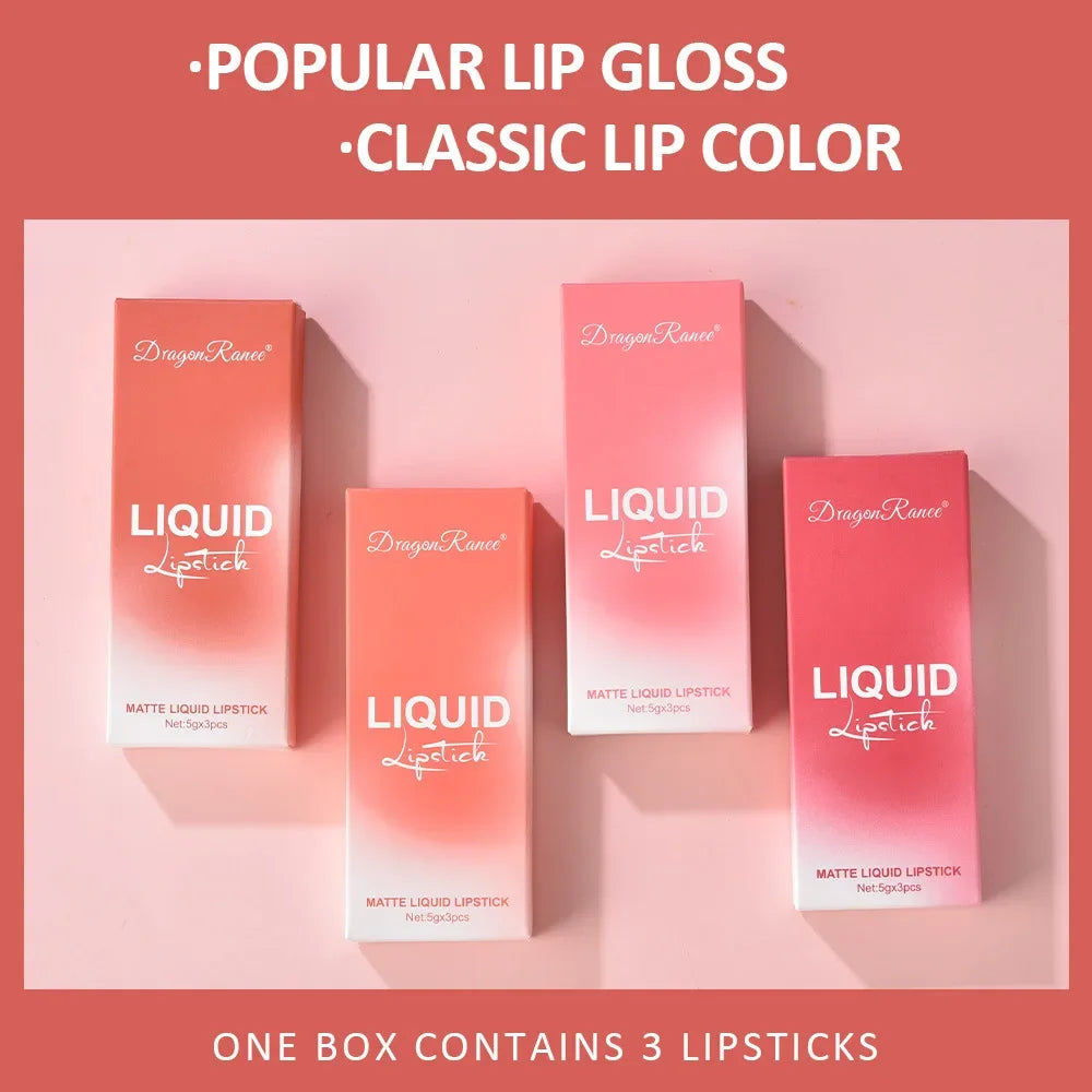 3 PCS Liquid Lipsticks Set Long Lasting Make Up For Women - Sunymox Jewelry