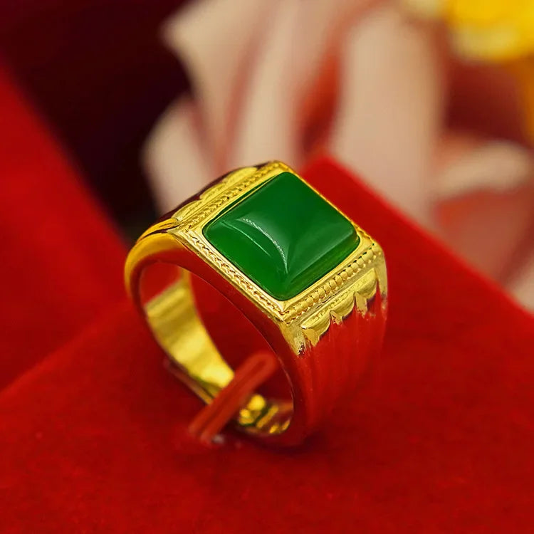 Sultan Luxury 9999 24K Real Gold Pure Gold Ring Men's - Sunymox Jewelry
