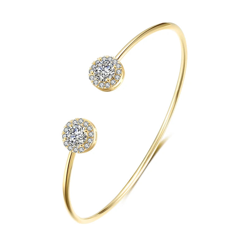 Classy gold plated bangle with sparkle accents