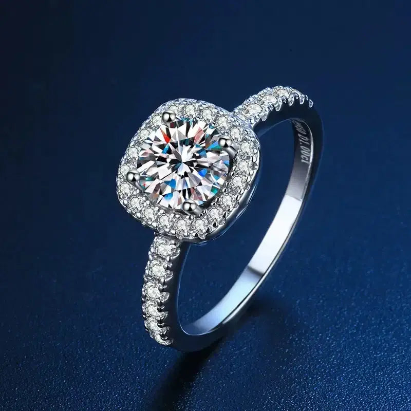 Samantha Real Moissanite 925 Sterling Silver Ring For Women - Sunymox Jewelry