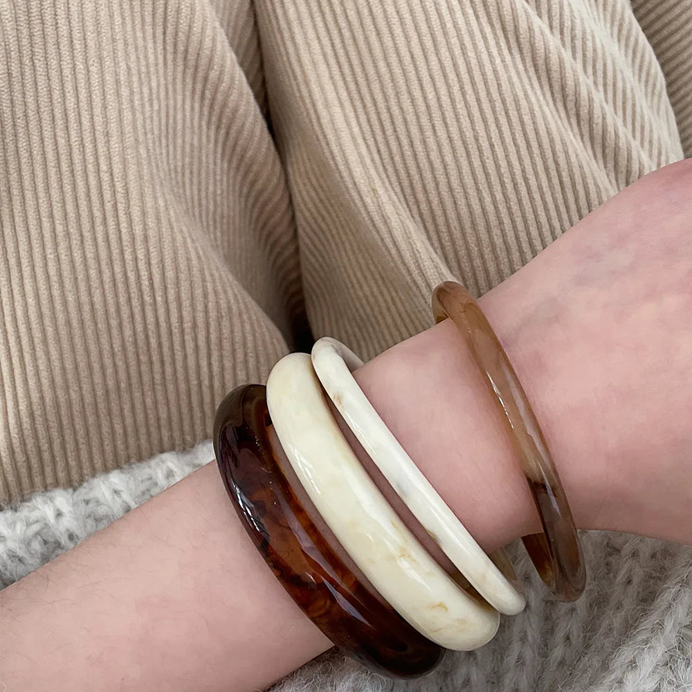 Mya Simple Irregular Marbling Acrylic Resin Vintage Bracelet - Sunymox Jewelry