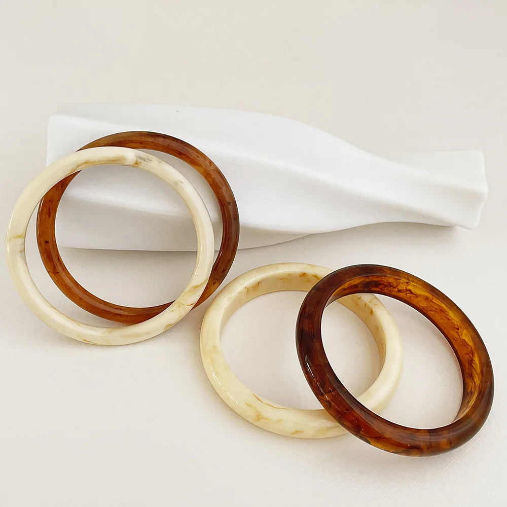Mya Simple Irregular Marbling Acrylic Resin Vintage Bracelet - Sunymox Jewelry