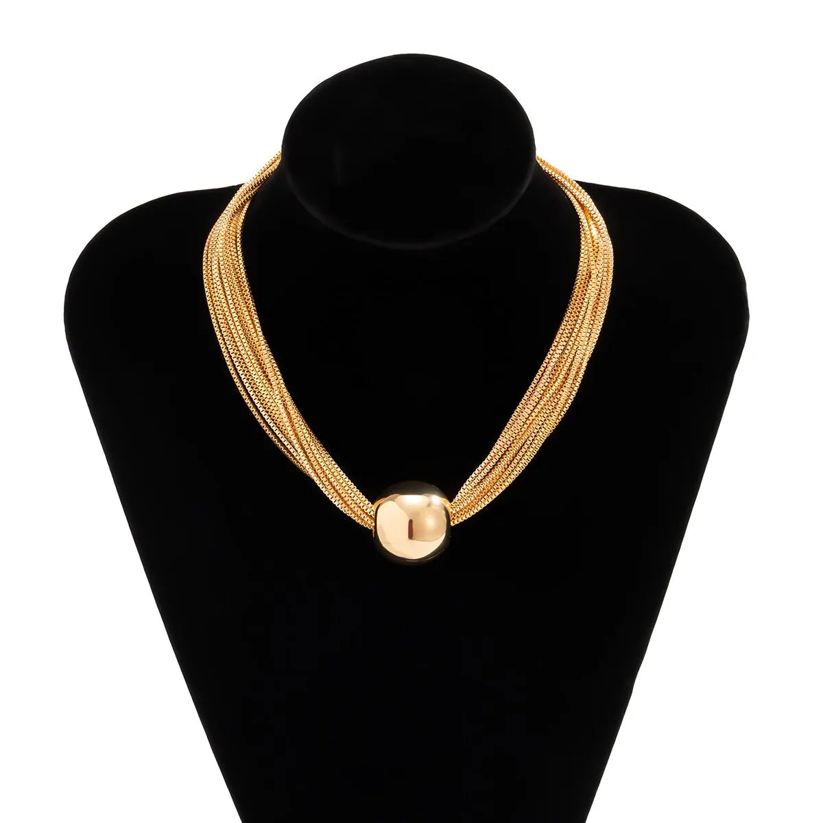 Unisex gold-tone chunky necklace