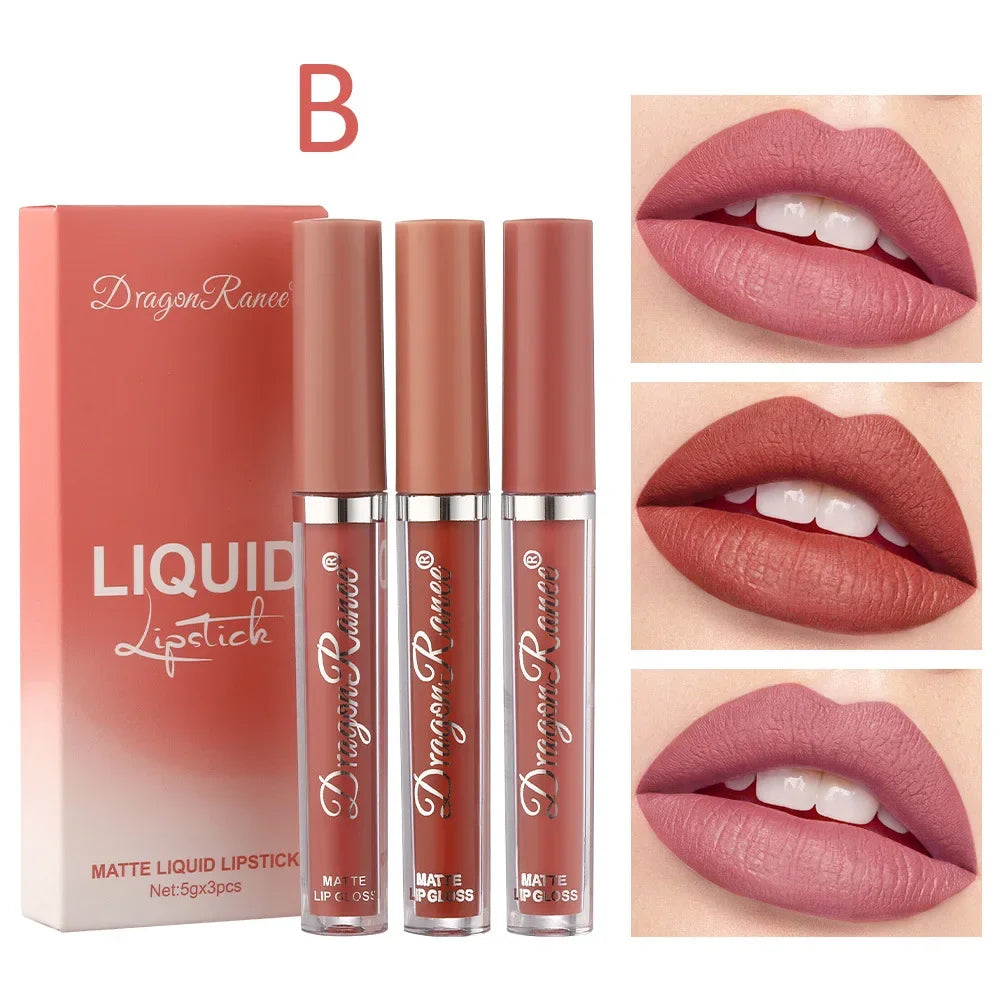 3 PCS Liquid Lipsticks Set Long Lasting Make Up For Women - Sunymox Jewelry