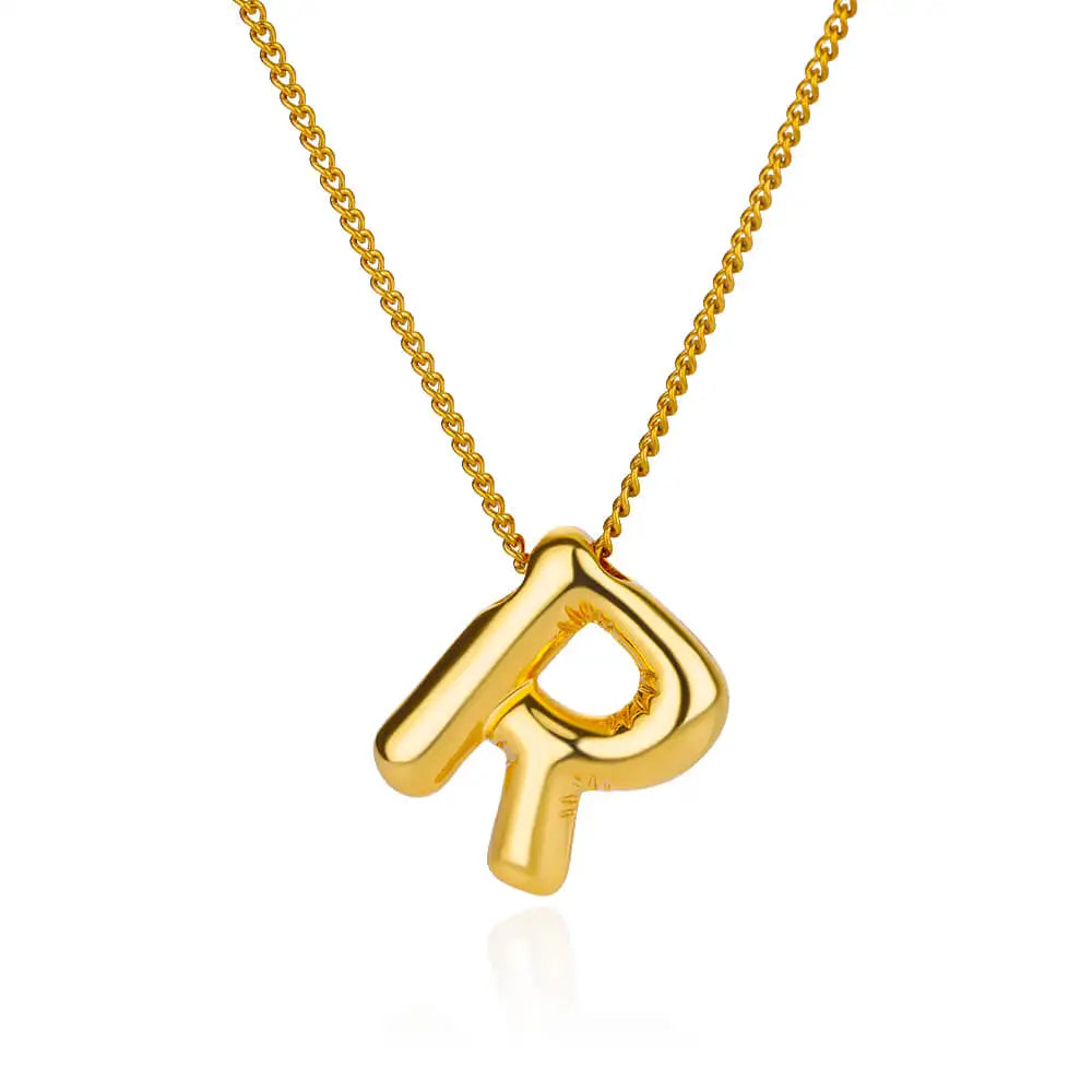 Marry Chunky Initial Letter Pendant Necklaces For Women Gold Color Stainless Steel A to Z Charm Waterproof Jewelry Anniversary Gift - Sunymox Jewelry