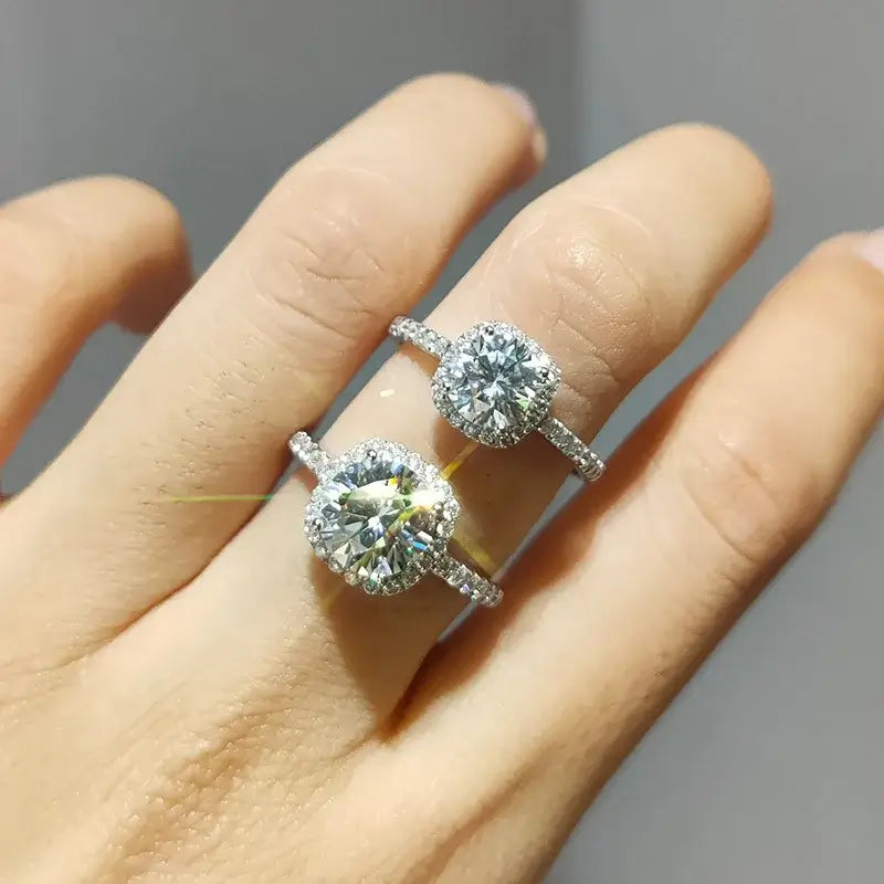 Samantha Real Moissanite 925 Sterling Silver Ring For Women - Sunymox Jewelry