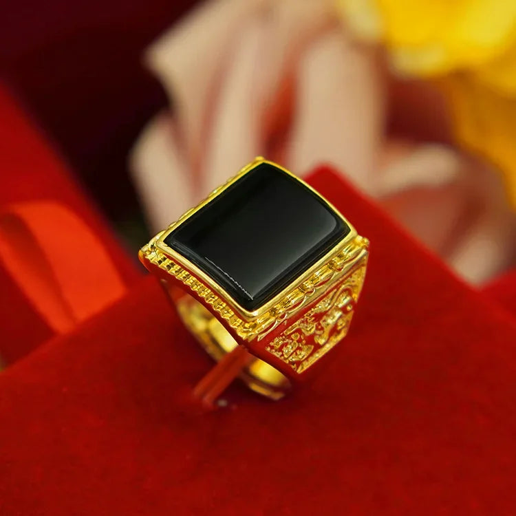 Sultan Luxury 9999 24K Real Gold Pure Gold Ring Men's - Sunymox Jewelry