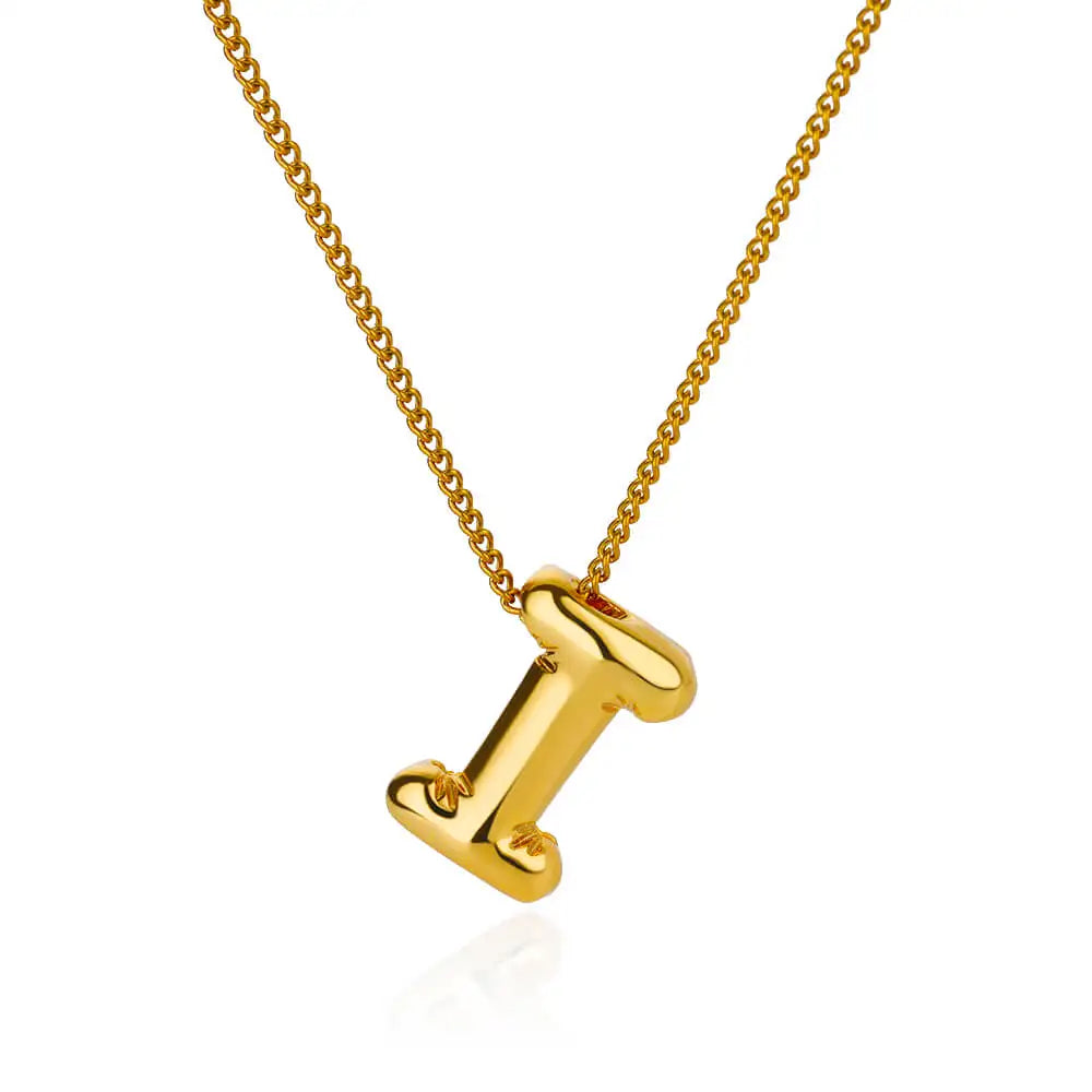 Marry Chunky Initial Letter Pendant Necklaces For Women Gold Color Stainless Steel A to Z Charm Waterproof Jewelry Anniversary Gift - Sunymox Jewelry