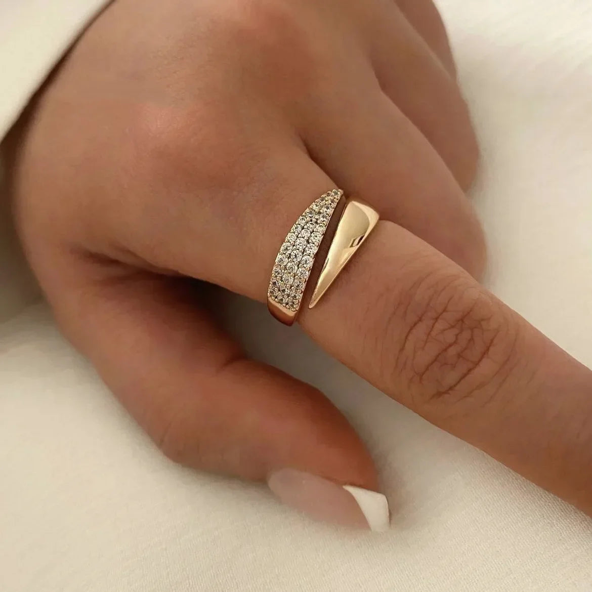 RAJA RING New Stainless Steel 18 K Gold Plated Sun Rings for Women Natural Stone Inlaid in Hollow Metal Texture Ring Trendy Jewelry - Sunymox Jewelry