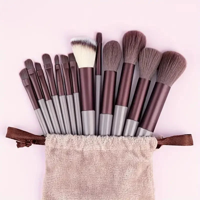 Makeup brushes on vanity table