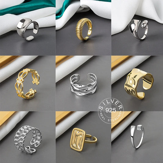 IKRAM 925 Sterling Silver Open Ring For Women - Sunymox Jewelry
