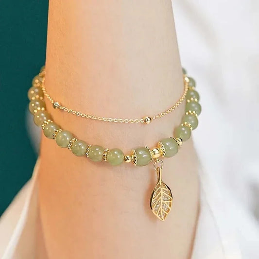 Kamar Neo-chinese Style Green Jade Bracelets for Women - Sunymox Jewelry