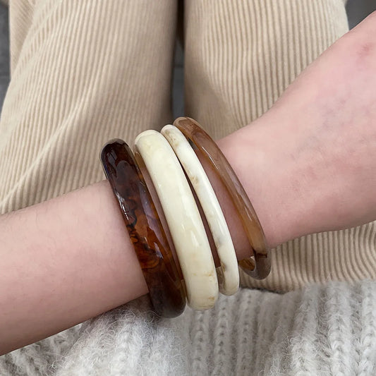 Mya Simple Irregular Marbling Acrylic Resin Vintage Bracelet - Sunymox Jewelry