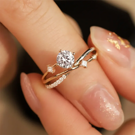 Maram 1Carat Real Moissanite Diamond Engagement rings - Sunymox Jewelry