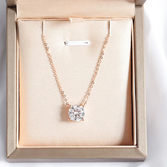 Somaya 1-5CT Rose Gold Color Moissanite Necklace for Women - Sunymox Jewelry