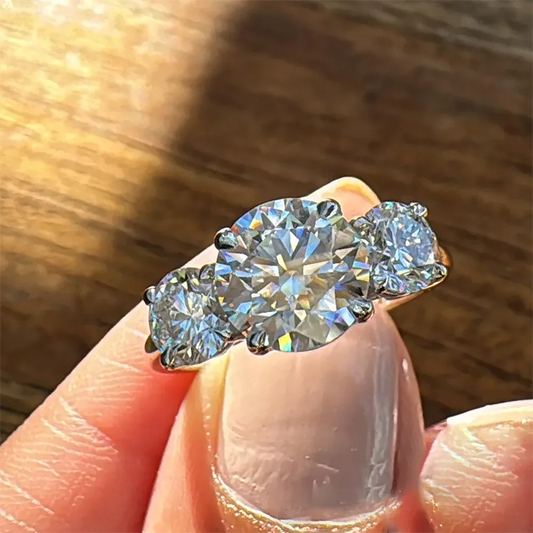 Karen 4 Carat Moissanite Ring 925 Sterling Silver Brilliant - Sunymox Jewelry