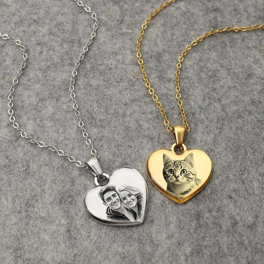 JACKY GIFT Picture Necklace Personalized for Women, Custom Photo Love Heart Projection Pendant, Customized Valentine's Day gift, gifts for mom - Sunymox Jewelry