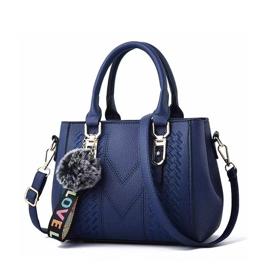 Elegant navy blue leather handbag for women – Najwa designer collection